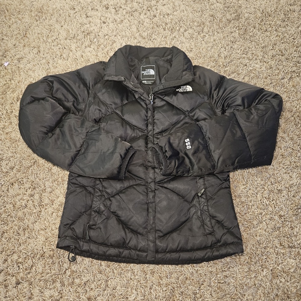 The‎ North Face 550 Goose Down Puffer Jacket Womens Size S Black Quilted Coat